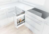 blum bottle pull out modular kitchen accessory installed by design indian kitchen gurgoan unit