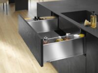blum undersink specially made legrabox drawer installed to perfection by the Design Indian Kitchen Team in Gurgan & noida