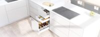 complete set of internal cabinet drawers installed by design indian kitchen